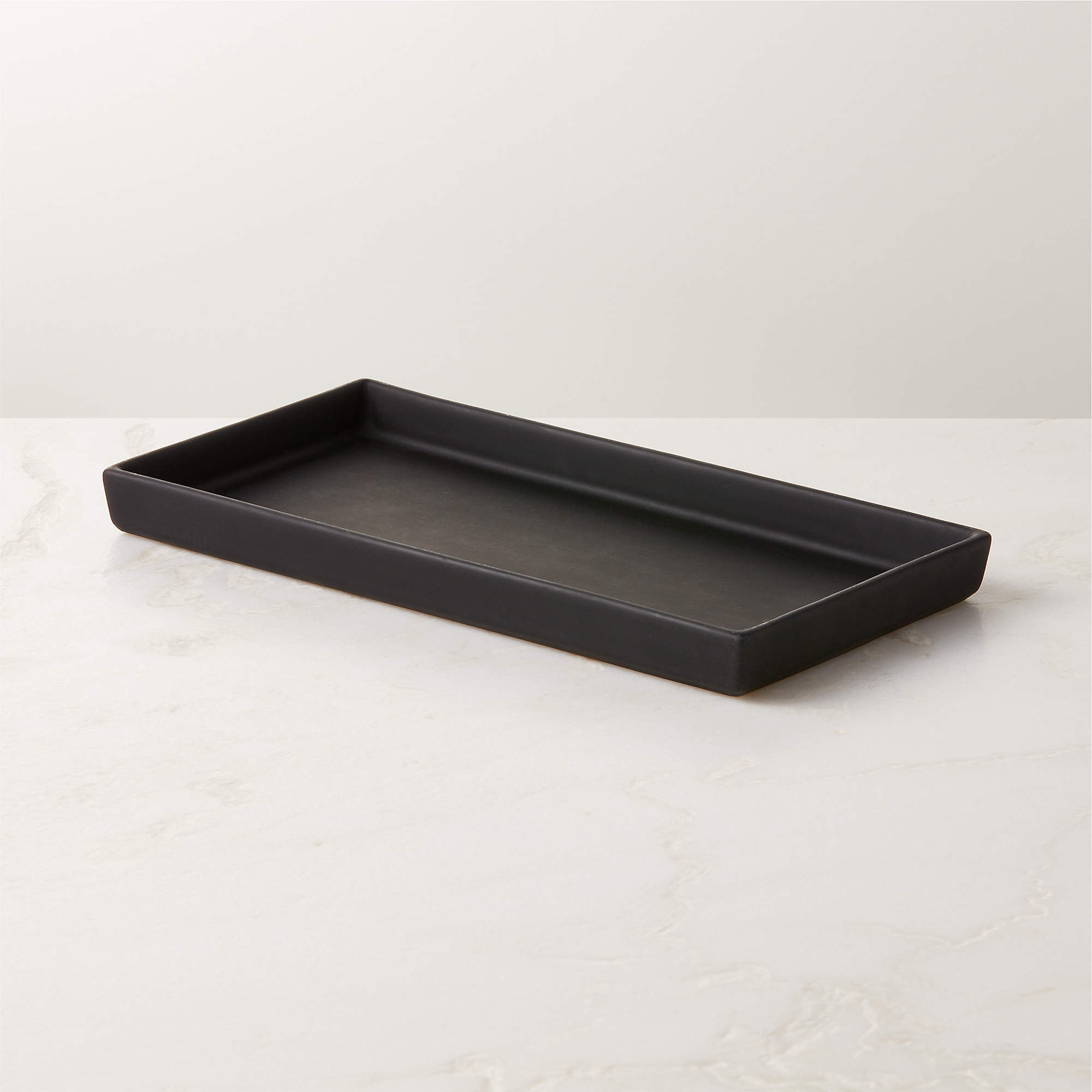 Rubber Coated Black Modern Vanity Tray + Reviews | CB2 | CB2