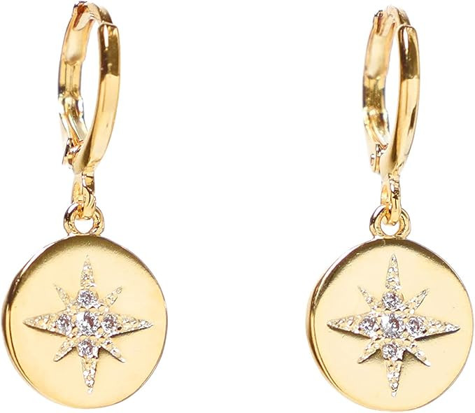 Star Earrings for Women - Small Hoop Earrings - Dangle Earrings - Drop Earrings - Hoop Earrings -... | Amazon (US)