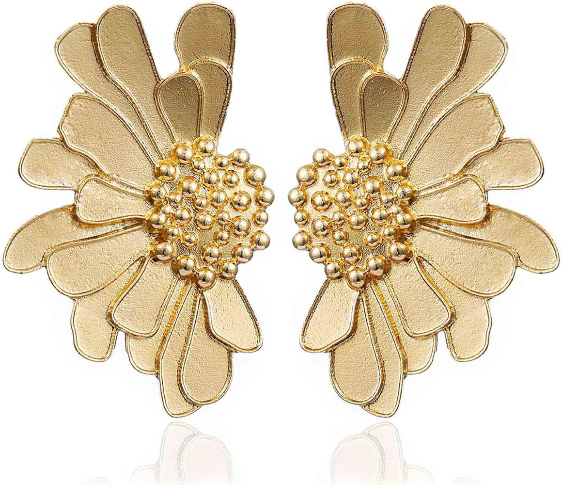 Vintage Flower Stud Earrings Exaggerated Oversized Daisy Flower Earrings Statement Jewelry for Wo... | Amazon (US)