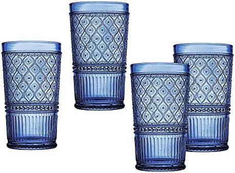 Amazon.com | Highball Beverage Glass Cup Blue Claro by Godinger – Set of 4: Highball Glasses | Amazon (US)