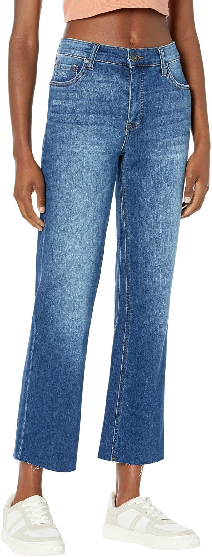 KUT from the Kloth Women's Kelsey High-Rise Fab Ab Ankle Flare Inset Leg in Royal | Amazon (US)