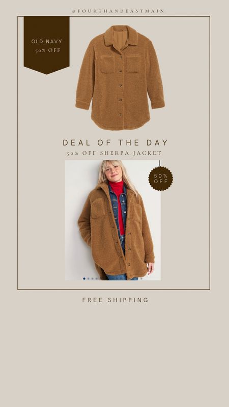 deal of the day - one of my favorite new jackets now comes in sherpa! 50% off! 