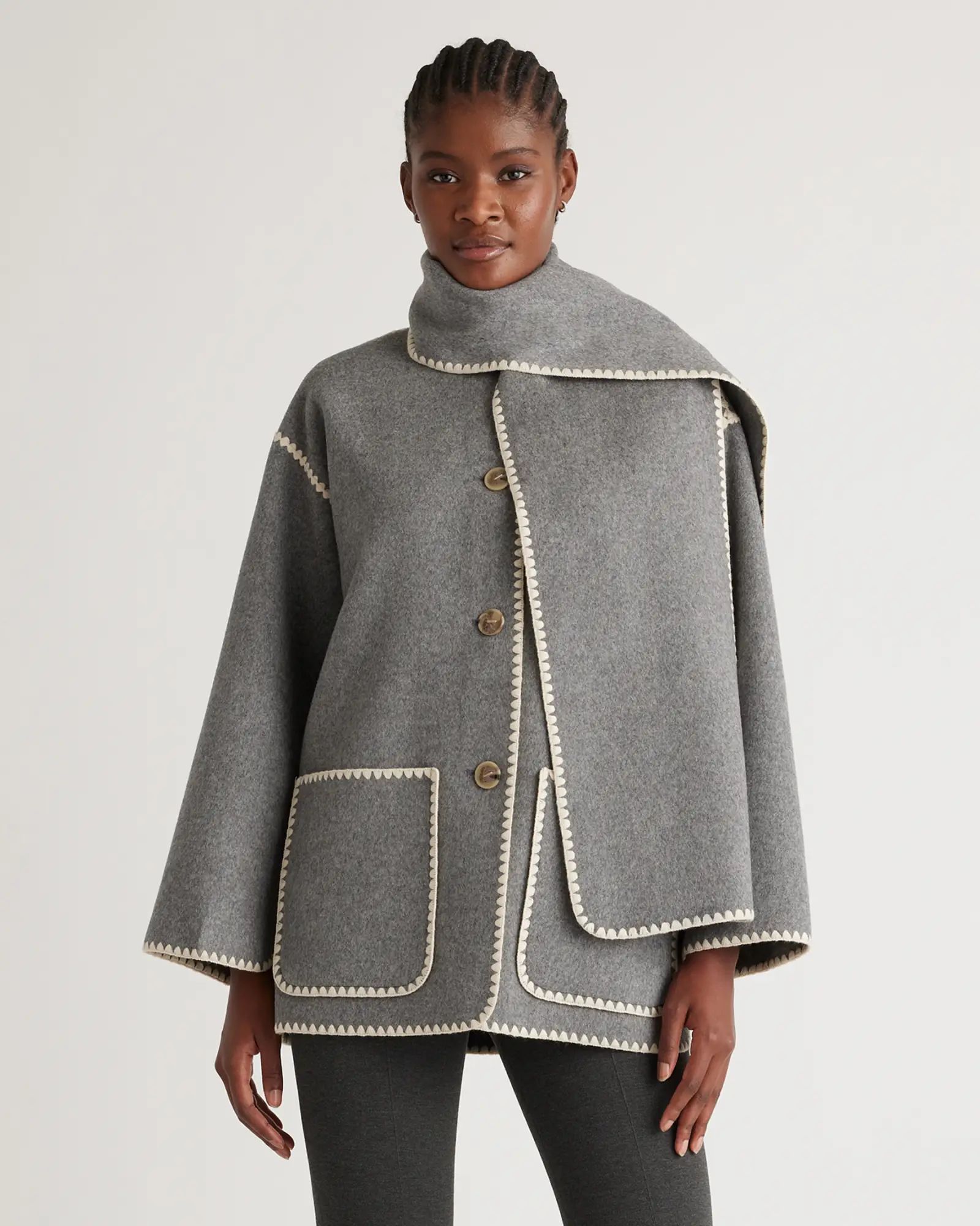 Double-Faced Merino Wool Scarf Coat | Quince