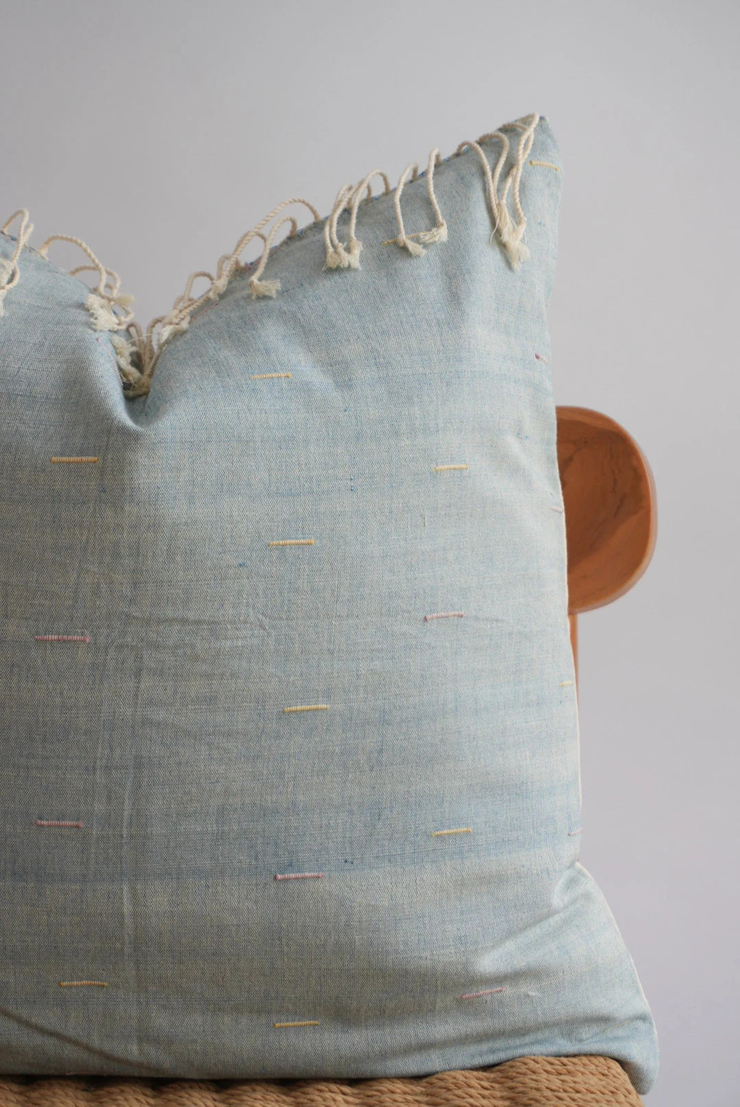 Handmade Hmong Hemp Pillow Cover: Blue Boho Farmhouse Decor (19x19) | Etsy (US)