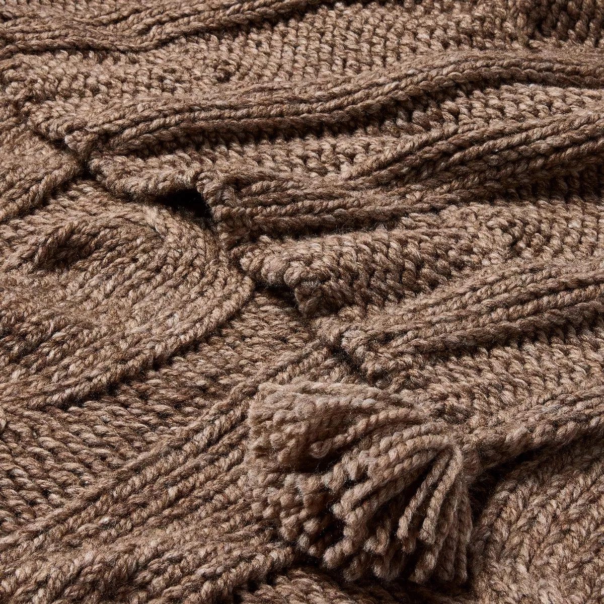50"x60" Cable Knit Throw Blanket Brown - Hearth & Hand™ with Magnolia | Target