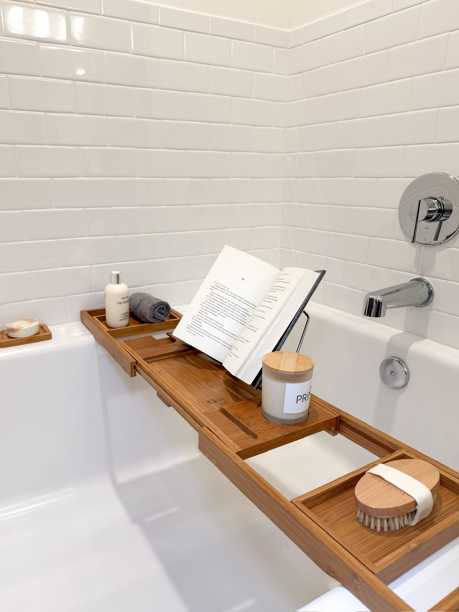 Bathtub book nook. This is what we mean when we say we create spaces you actually want to live in. 🤍

#LTKdayinmylife #LTKmorningroutine #LTKselfcare