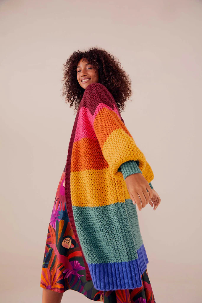 MULTICOLORED STRIPES CARDIGAN | FarmRio (US)
