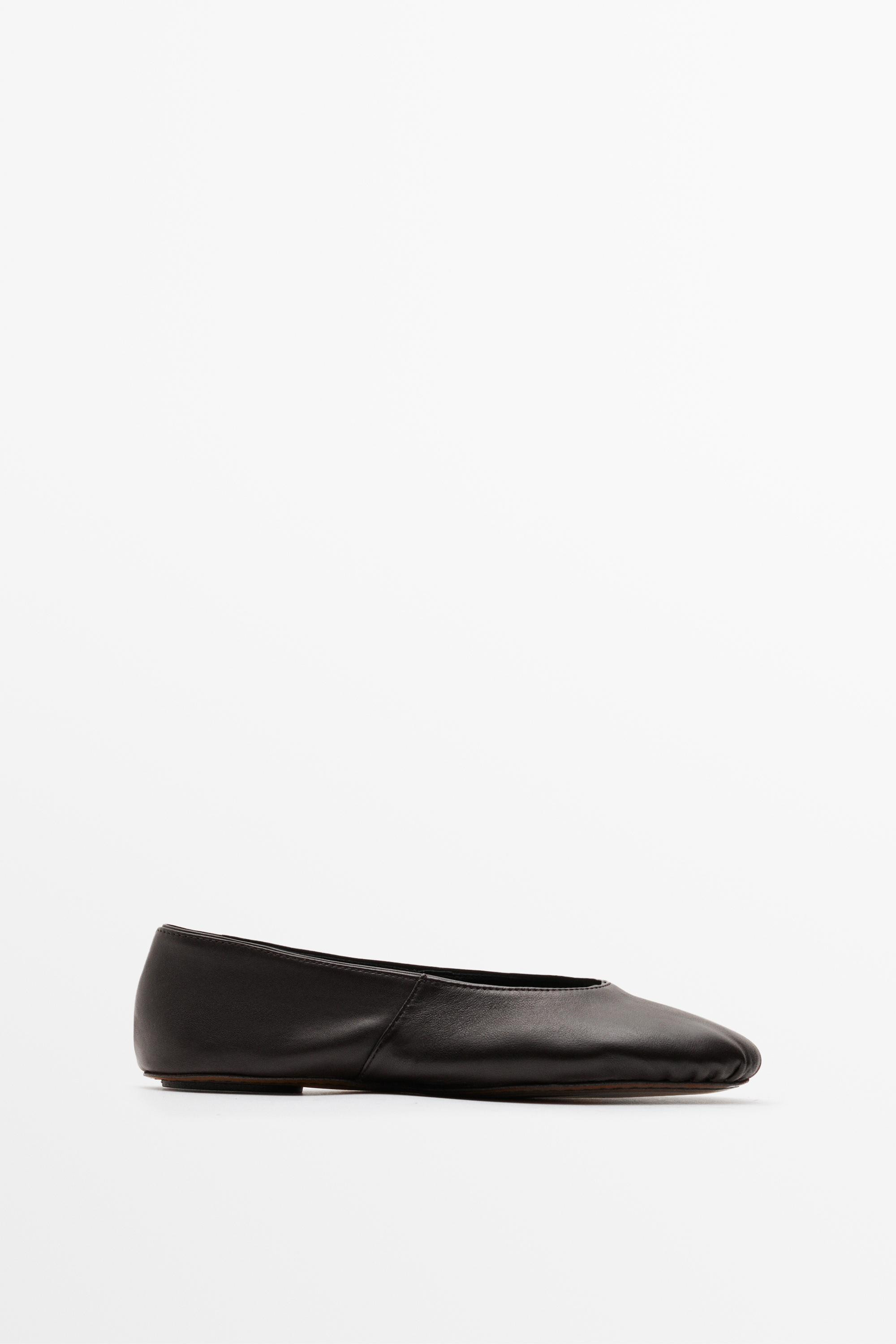 Soft leather ballet flat - BROWN | Massimo Dutti US