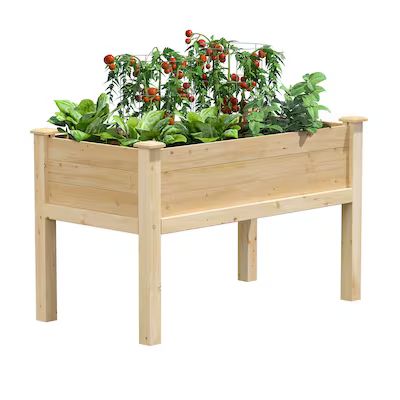 Greenes Fence 24-in W x 48-in L x 31-in H Natural Cedar Raised Garden Bed Lowes.com | Lowe's