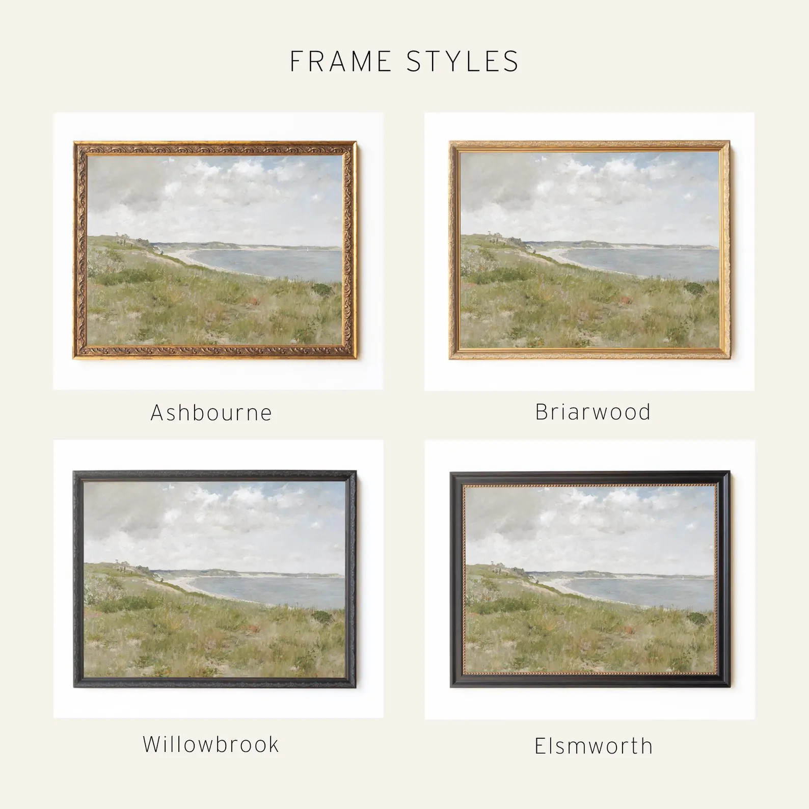 Vintage Coastal Wall Art | Framed Gold Seaside Painting | Impressionist Landscape | N31 - Etsy | Etsy (US)