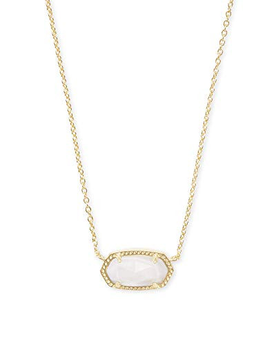 Kendra Scott Elisa Short Pendant Necklace for Women, Dainty Fashion Jewelry, 14k Gold-Plated, White Mother of Pearl | Amazon (US)