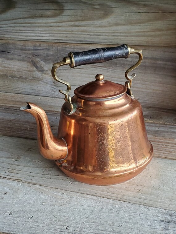 Vintage Copper Colored Kettle, Decorative Tea Kettle, Kitchen Restaurant Decor | Etsy (US)