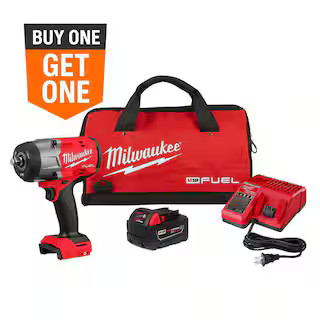M18 FUEL 18V Lithium-Ion Brushless Cordless 1/2 in. Impact Wrench w/Friction Ring Kit w/One 5.0 A... | The Home Depot