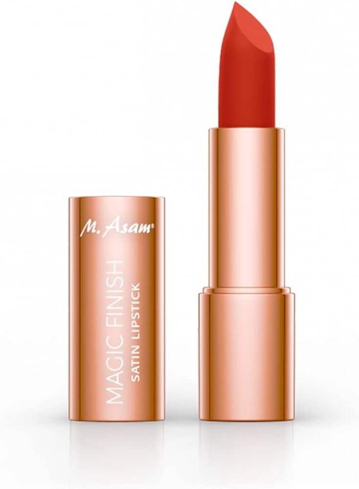 M. Asam Magic Finish Satin Lipstick in an intense red shade, Long-lasting, Silky matte finish wit... | Amazon (US)