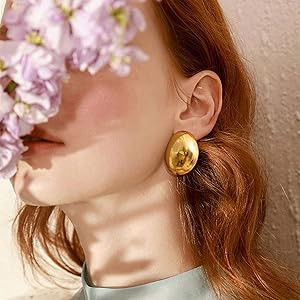 Chunky Earrings for Women Large Thick Hoop Earrings Big Bold Earring Statement Earring Chunky Jew... | Amazon (US)