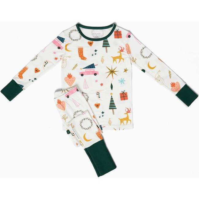 Katie Kime | Mod Holiday Kids Long Sleeve Pajama Set (Multicolor, Size 10Y) | Maisonette | Maisonette