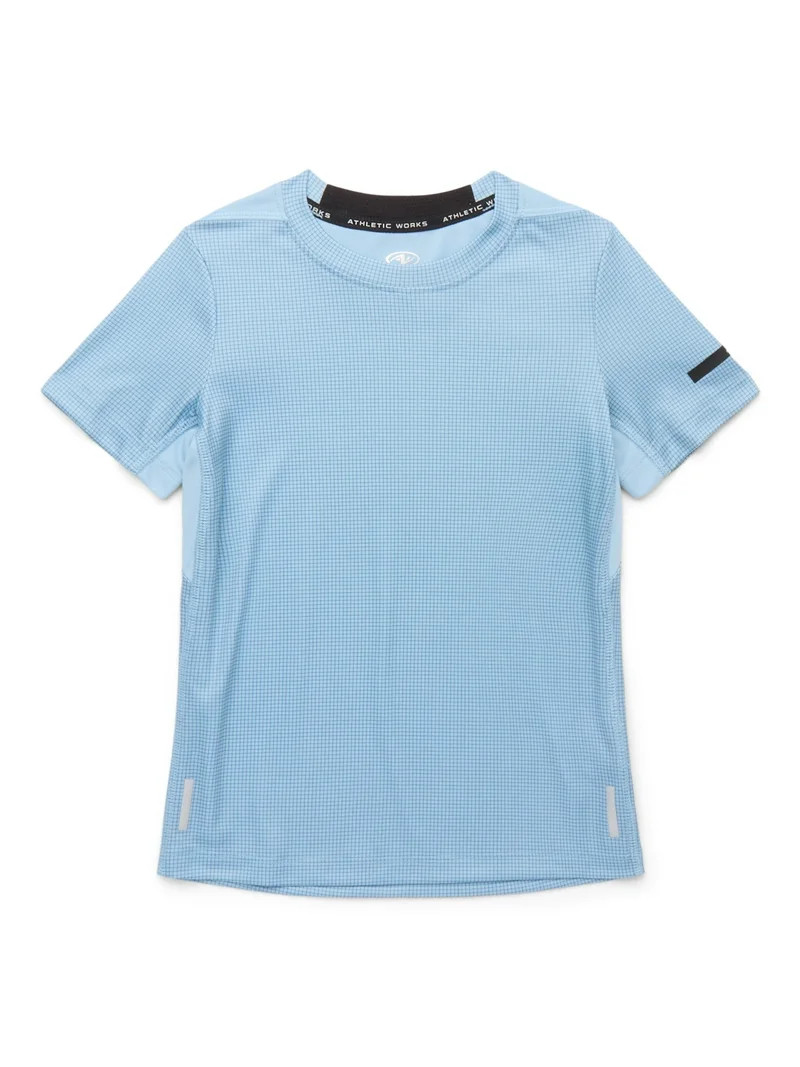 Athletic Works Boys Active Textured Tee with Short Sleeves, Sizes 4-16 Husky | Walmart (US)