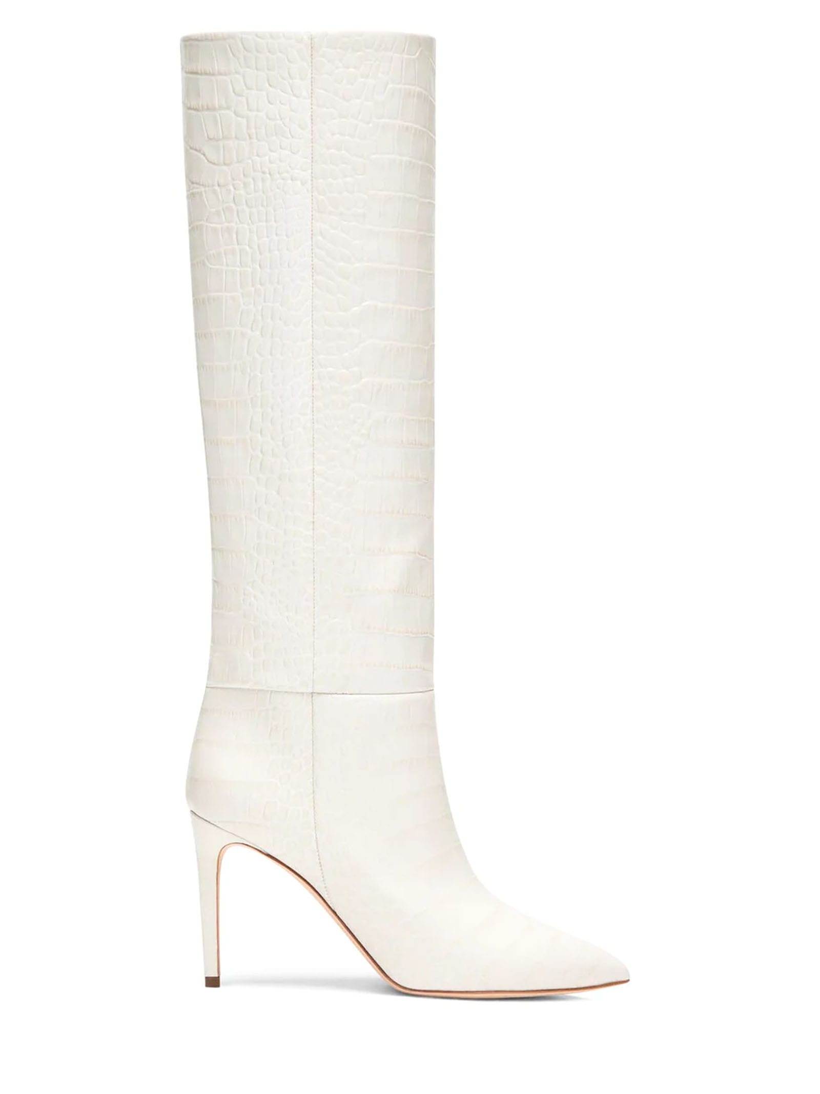 Paris Texas White Croc-effect Leather Boots | Italist.com US