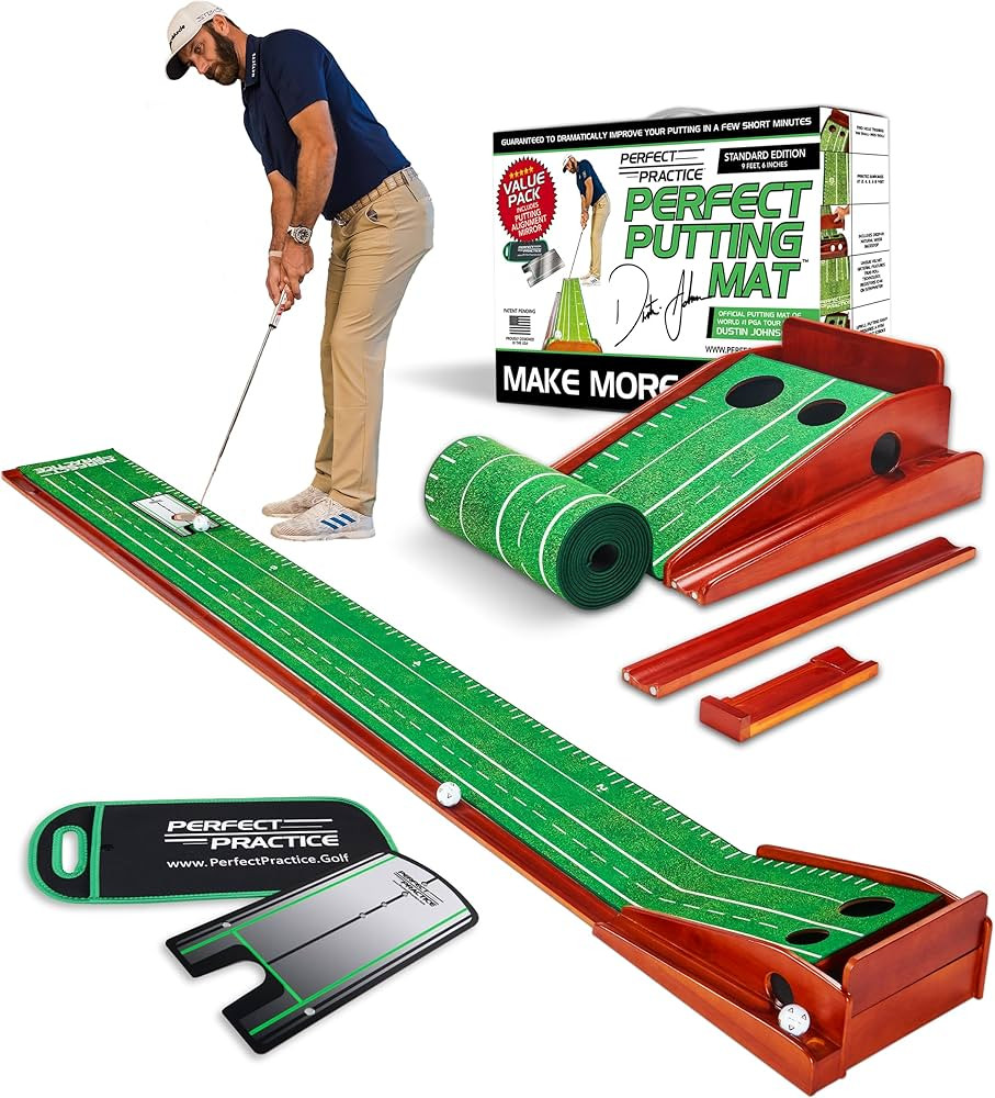 PERFECT PRACTICE Putting Mat - Indoor Golf Putting Green with 1/2 Hole Training for Mini Games & ... | Amazon (US)