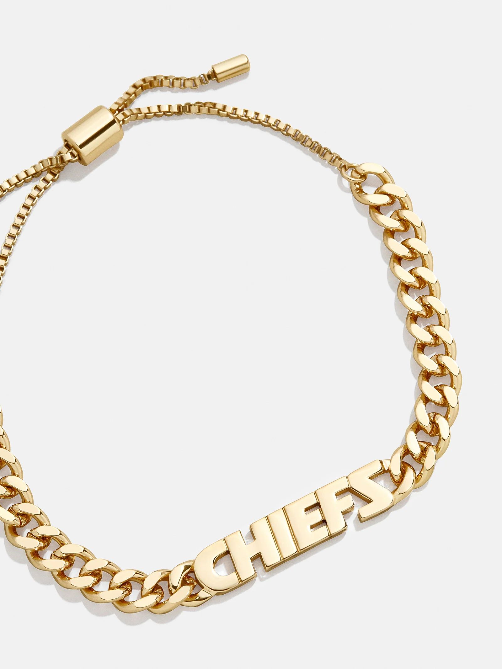 Kansas City Chiefs NFL Gold Curb Chain Bracelet - Kansas City Chiefs | BaubleBar (US)