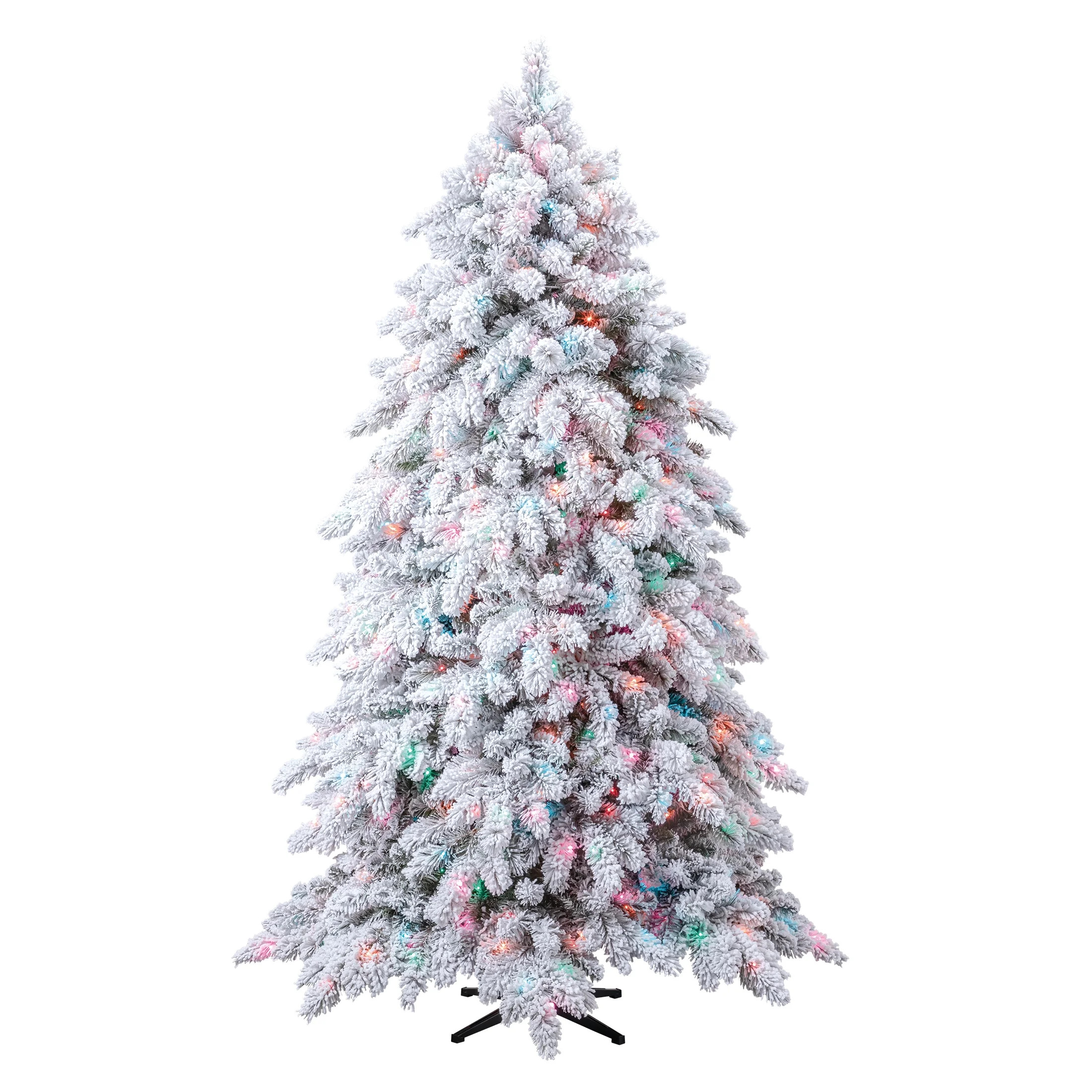 7.5’ Lincoln Pine Prelit Green Flocked Artificial Christmas Tree with LumaDazzle Color-Changing... | Walmart (US)