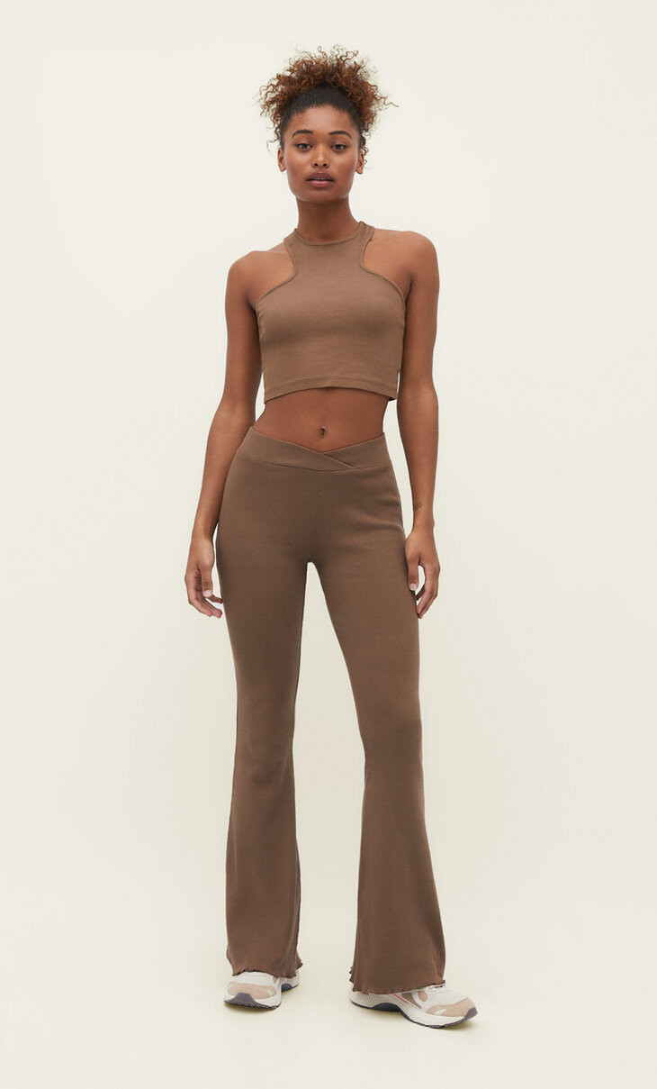 Faded effect flared leggings | Stradivarius (UK)