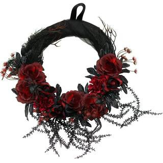 HAUNTED HILL FARM:Haunted Hill Farm 2 ft. Halloween Wreath with Spiders-HHWTHFLORL-1 - The Home D... | The Home Depot