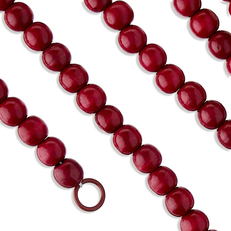 Red Wood Bead Christmas Garland, 9 ft, by Holiday Time | Walmart (US)