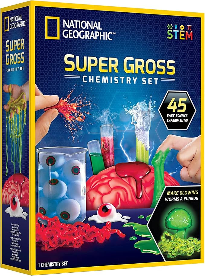 NATIONAL GEOGRAPHIC Gross Science Kit - 45 Gross Science Experiments- Dissect a Brain, Make Slime... | Amazon (US)