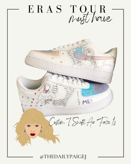 This Taylor Swift Eras custom Air Force 1 sneakers are a must have. Perfect for the tour and to wear after the tour is over. Super comfortable Taylor Swift tour sneakers!

Swiftie, Concert, Stadium Bag, Taylor Swift Concert, Lavender Haze, Concert outfit, Taylor Swift Concert Outfit, Lover Concert, Taylor Swift Eras, Taylor’s Version, Champagne Problems

#LTKFestival #LTKstyletip #LTKFind