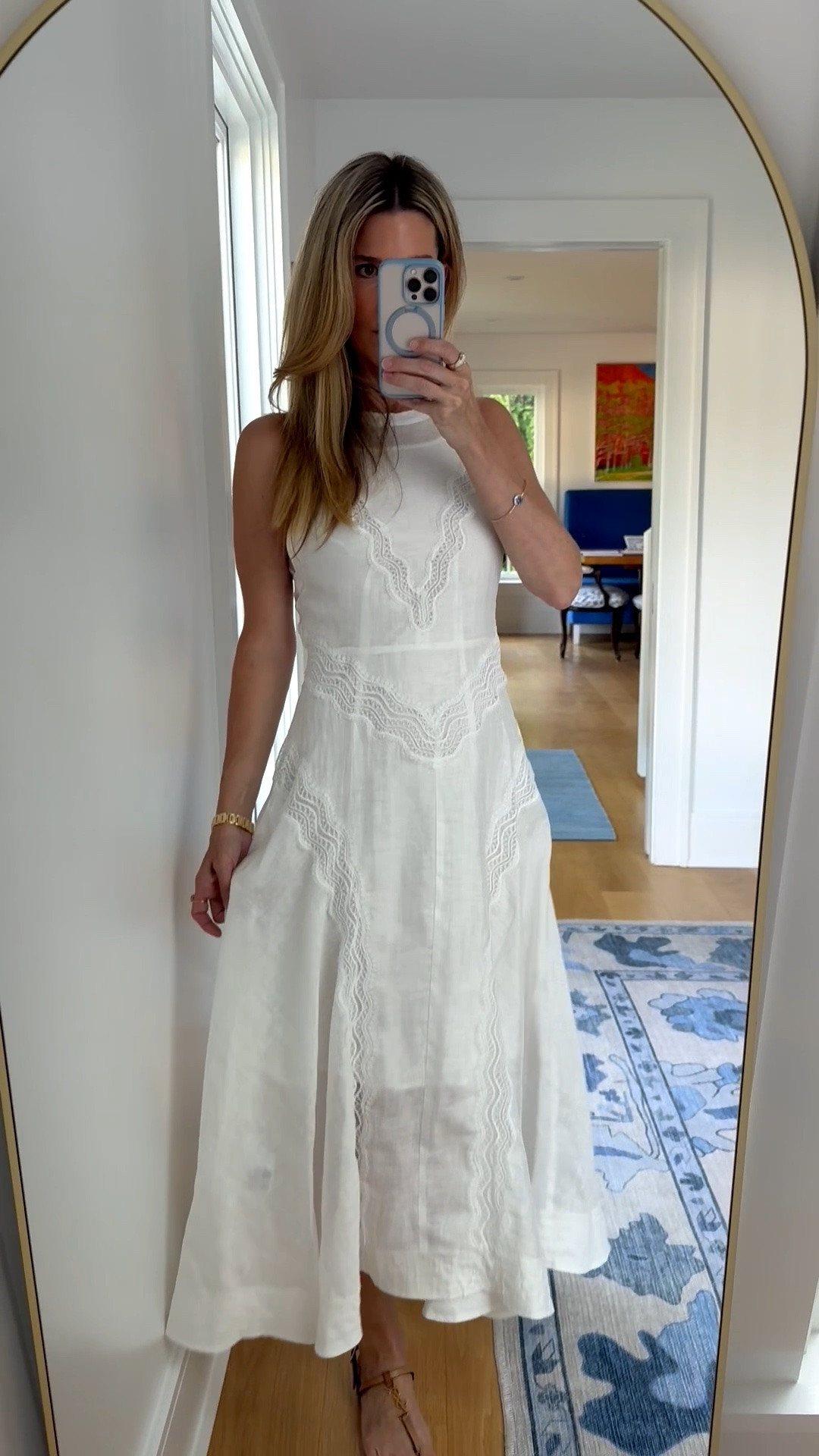 This stunning dress is available in light blue this year and on sale 40% off! I am wearing sz 36 (US sz 4) and I love it so much. I get soooo many compliments when I wear this!