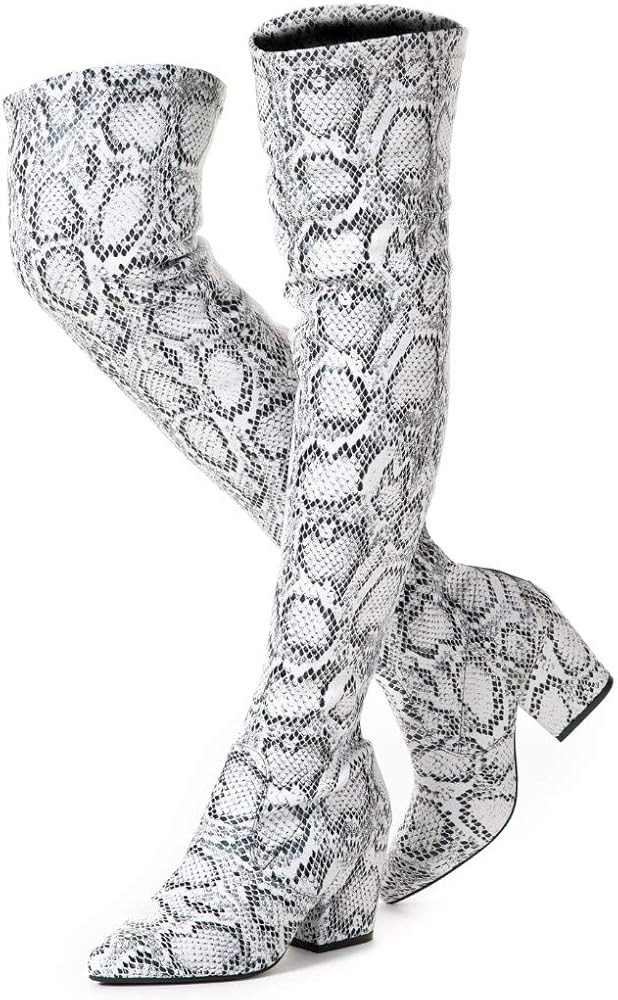 N.N.G Women Over the Knee Boots Thigh High Suede Block Winter Low Above Flat Long OTK Comfort Poi... | Amazon (US)