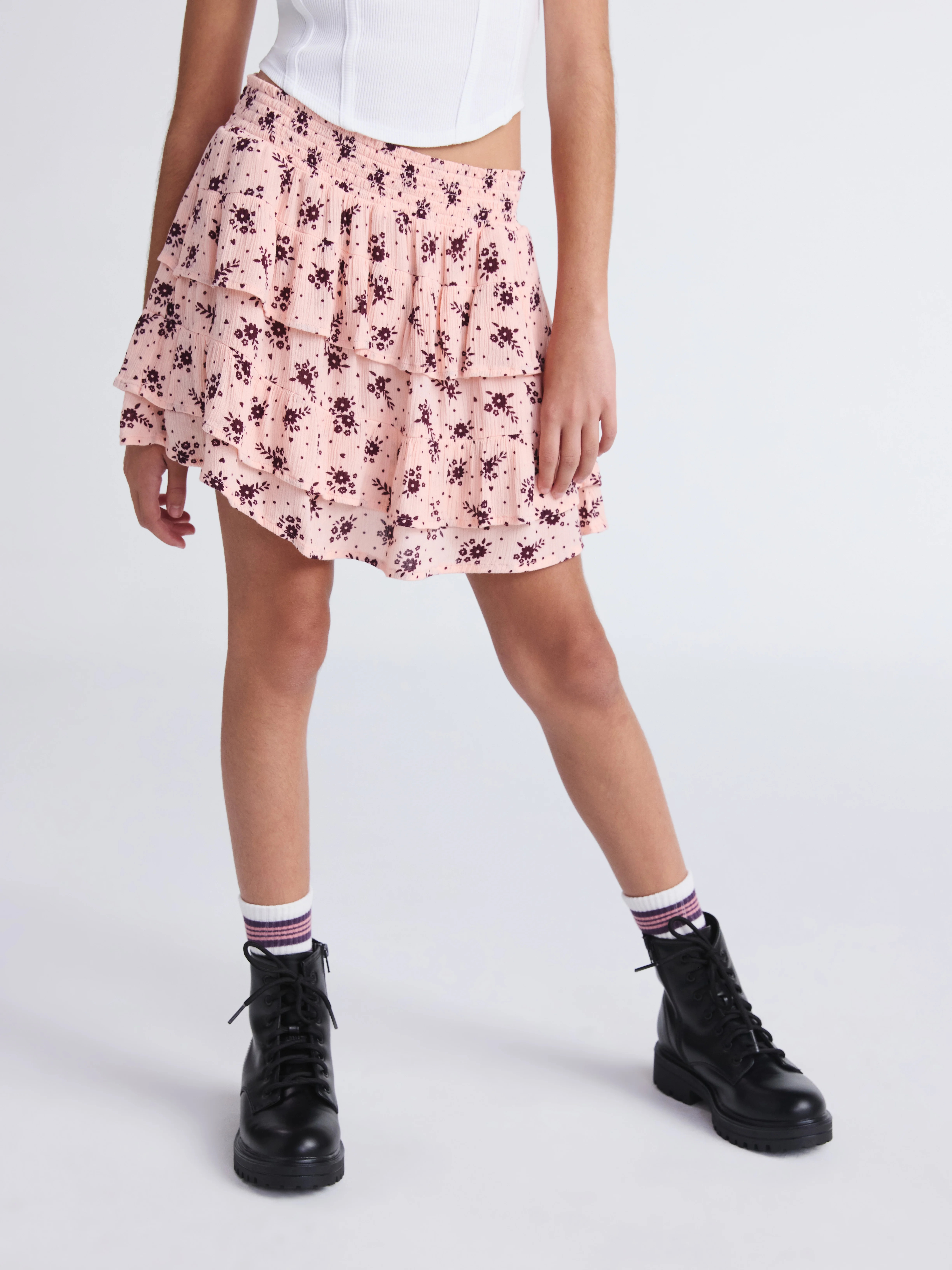 Weekend Academy Girls Tiered Ruffle Skirt, Sizes 4-18 | Walmart (US)