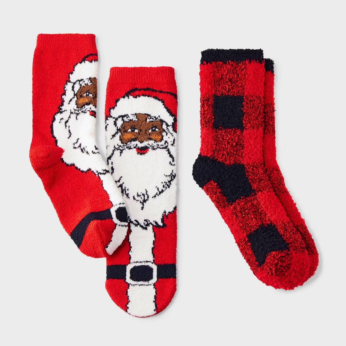 Kids' 2pk Santa Cozy Christmas Crew Socks with Giftcard Holder - Wondershop™ Red | Target