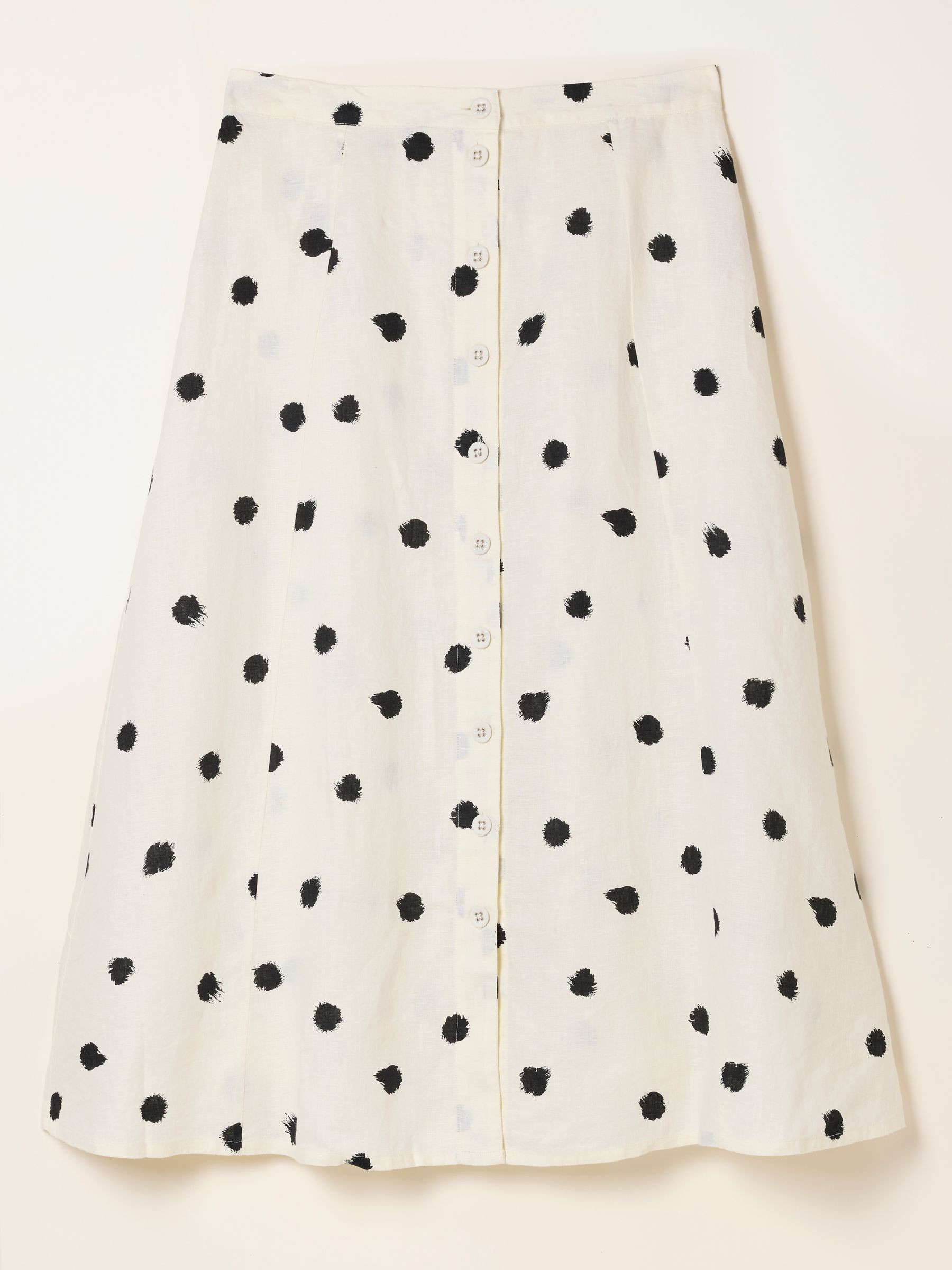 Issa Ivory Spot Midi Skirt | Fat Face