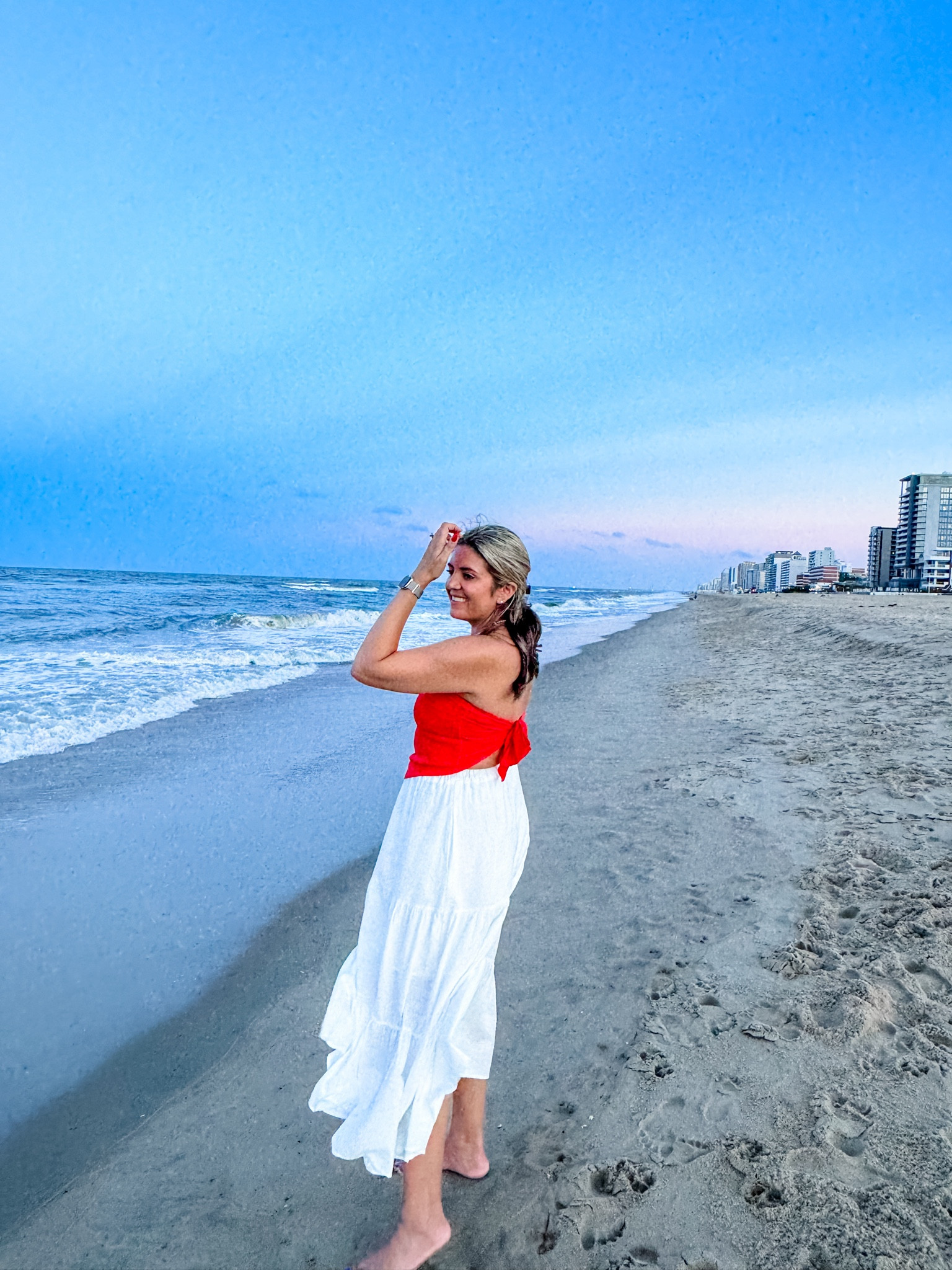 Beach outfit— triangle tie back top and white maxi skirt! In a medium in both. Top also comes with straps but can be worn as a strapless! 

#LTKTravel #LTKFindsUnder50