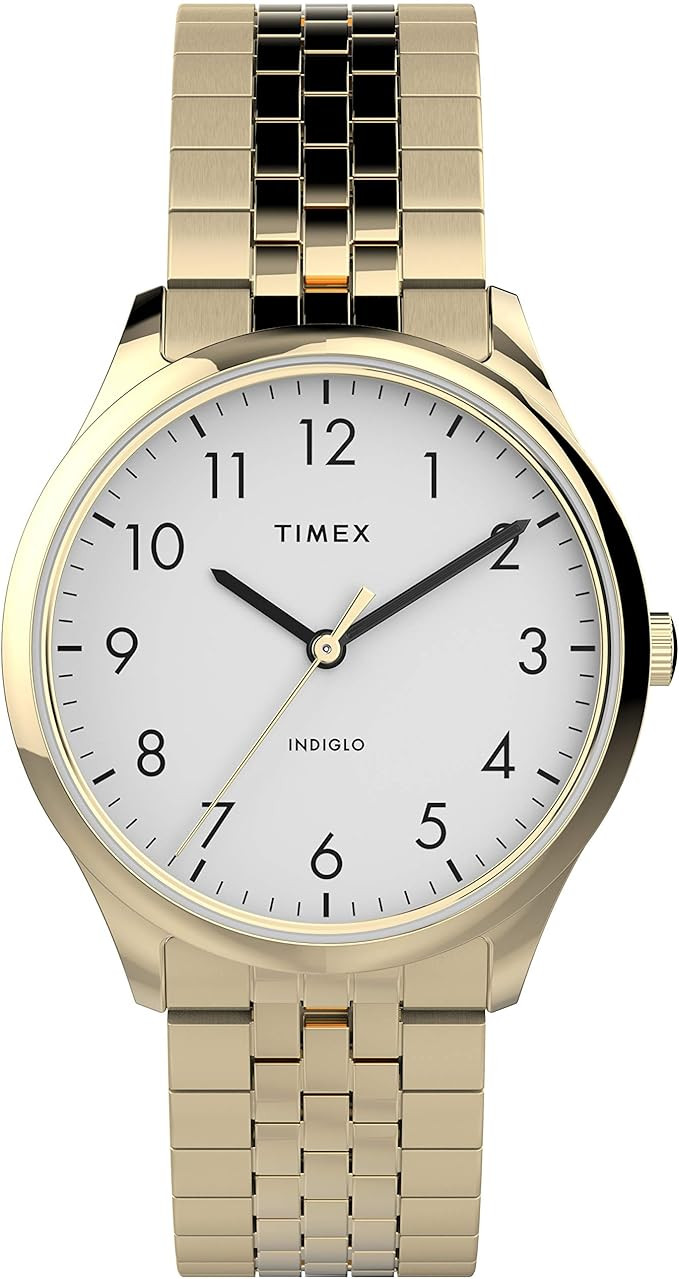 Timex Women's Modern Easy Reader 32mm Watch – Gold-Tone Case White Dial with Expansion Band | Amazon (US)