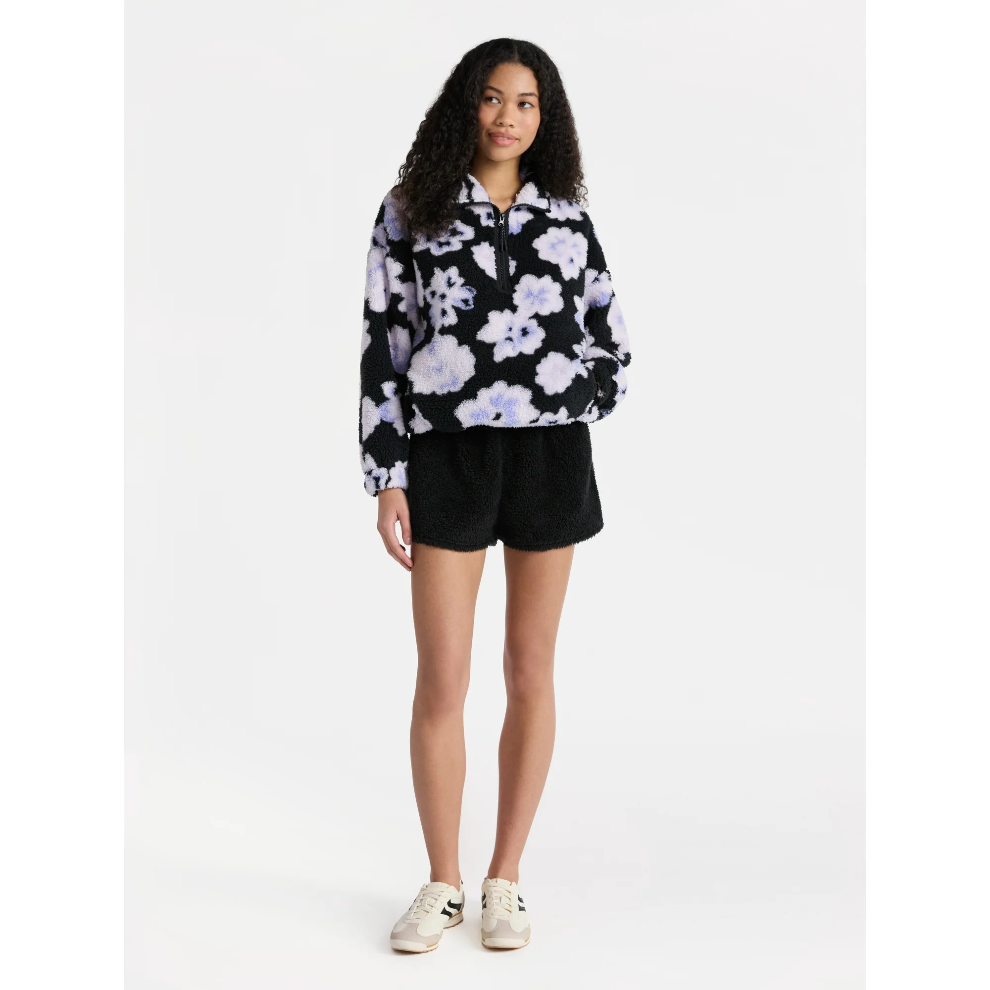 No Boundaries Plush Half-Zip Pullover, Women's | Walmart (US)