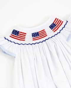 Patriotic American Flag White Bubble | Smockingbird Kids