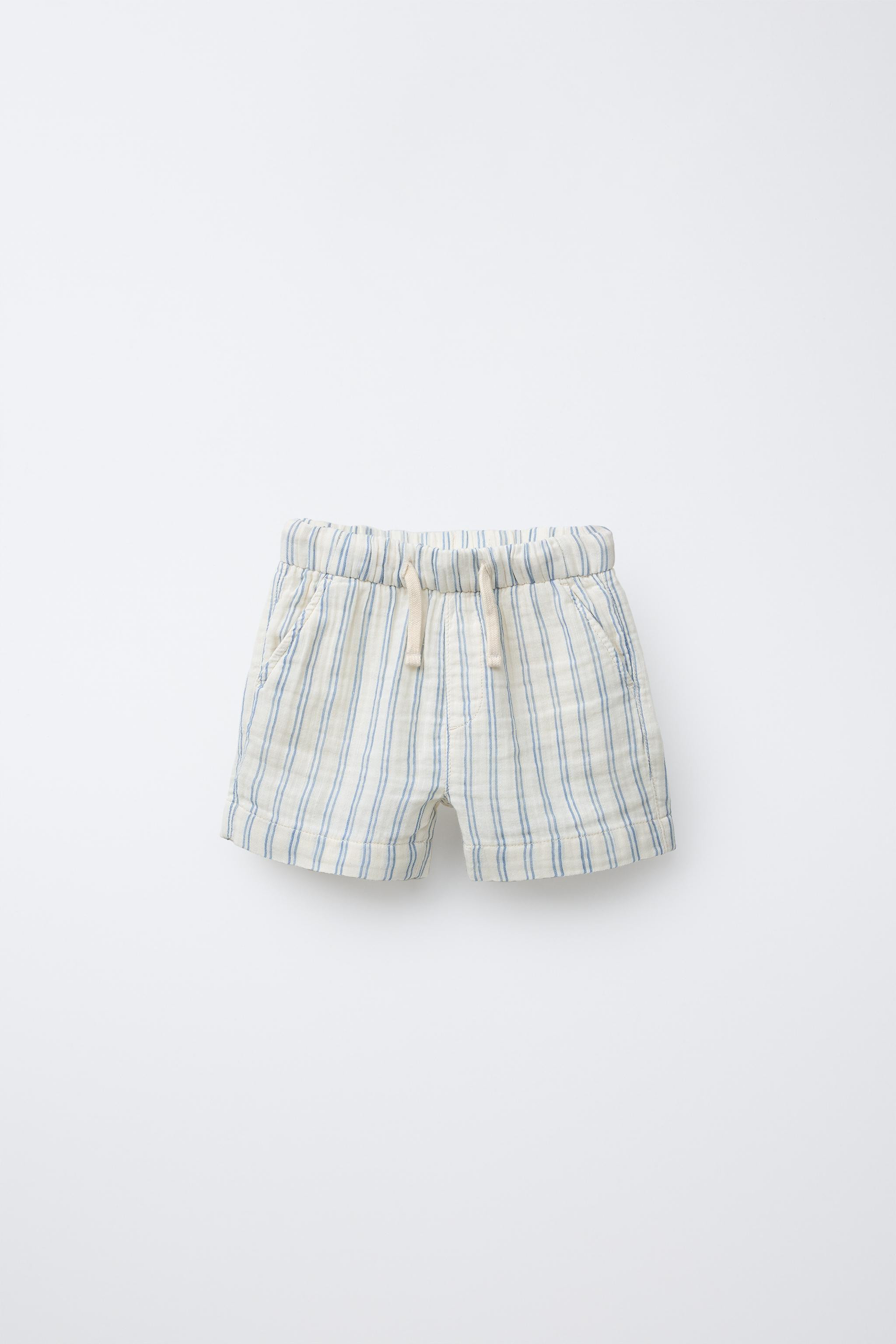 TEXTURED STRIPED SHORTS | Zara US