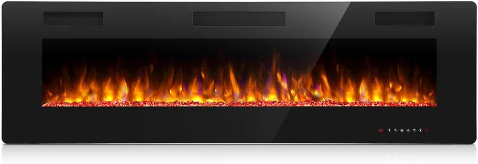 Antarctic Star 36 Inch Electric Fireplace in-Wall Recessed and Wall Mounted, Fireplace Heater and Linear Fireplace with Multicolor Flame, Timer, 750/1500W Control by Touch Panel & Remote | Amazon (US)