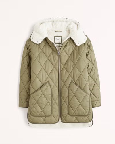 Women's Quilted Sherpa Liner Jacket | Women's New Arrivals | Abercrombie.com | Abercrombie & Fitch (US)