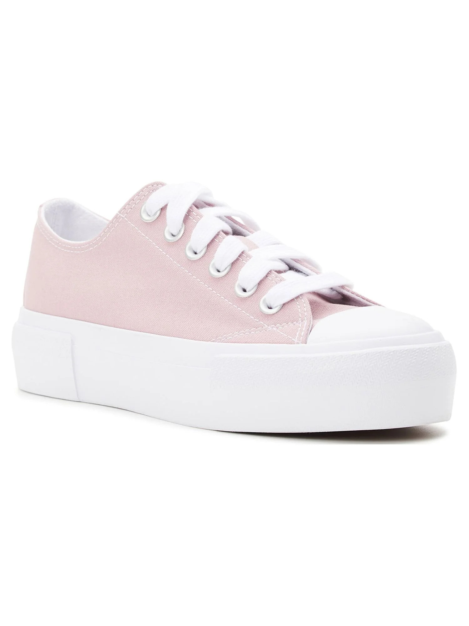 No Boundaries Women's Platform Lace Up Canvas Sneakers | Walmart (US)