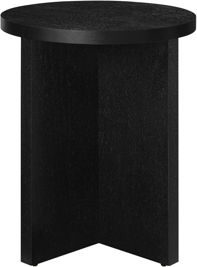Modway Silas Round Wood Side Sofa End Table for Living Room in Black | Amazon (US)