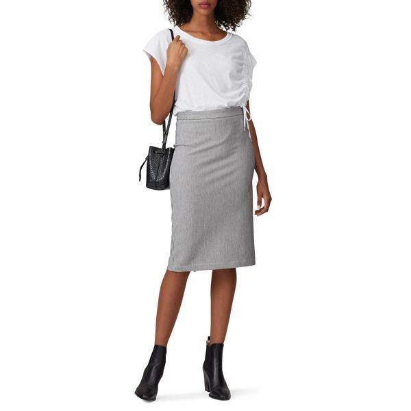 Fifteen Twenty Pinstripe Pencil Skirt grey-print | Rent the Runway