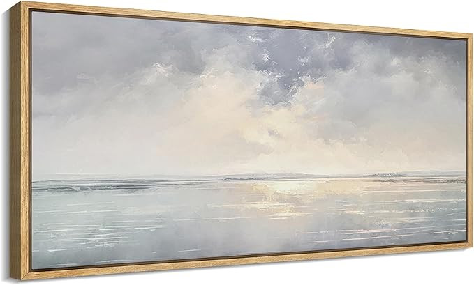 Amazon.com: MUDECOR Extra Large Framed Canvas Print Wall Art Tranquil Shores Serene Coastal Lands... | Amazon (US)