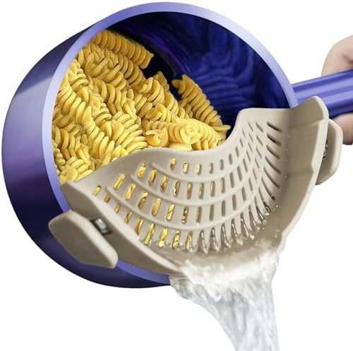 Clip on Strainer - Silicone Pasta Strainer for Pots Pans and Bowls | Space-Saving Kitchen Essenti... | Amazon (US)