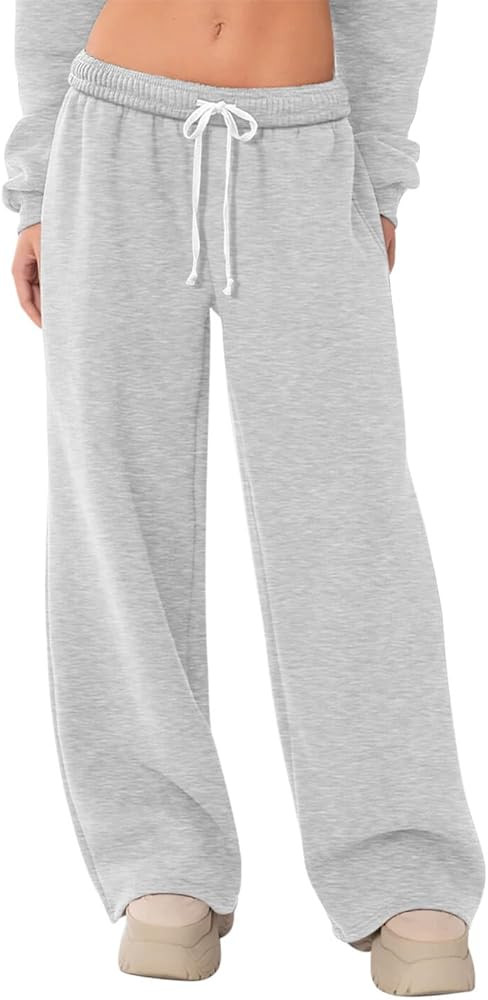 HeSaYep Women's Fleece Lined Sweatpants Wide Leg Thermal Winter Warm Baggy Sweat Pants with Pocke... | Amazon (US)