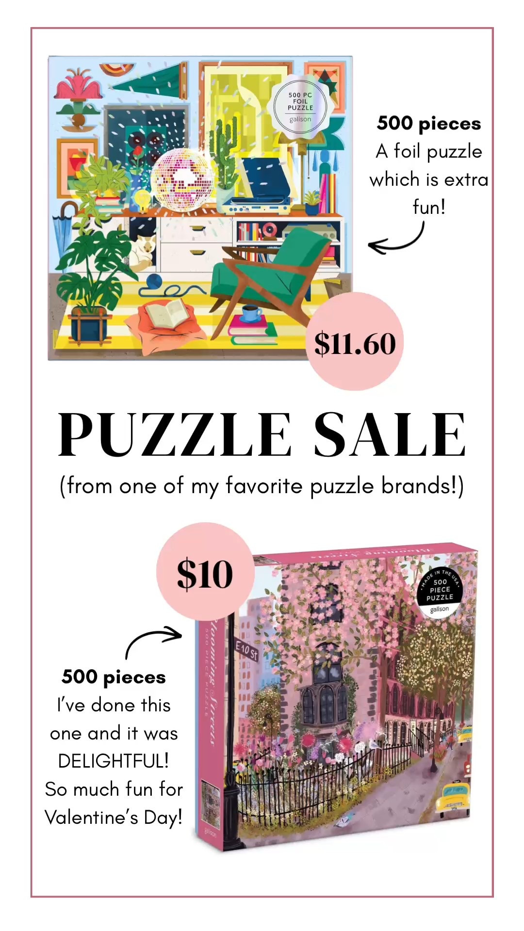 I shared a puzzle sale over the weekend and it went bananas - I love that you all love puzzles as much as I do!
Just spotted two more great puzzle deals from one of my favorite puzzle brands (and one would be perfect for Valentine’s Day!).

#LTKSaleAlert