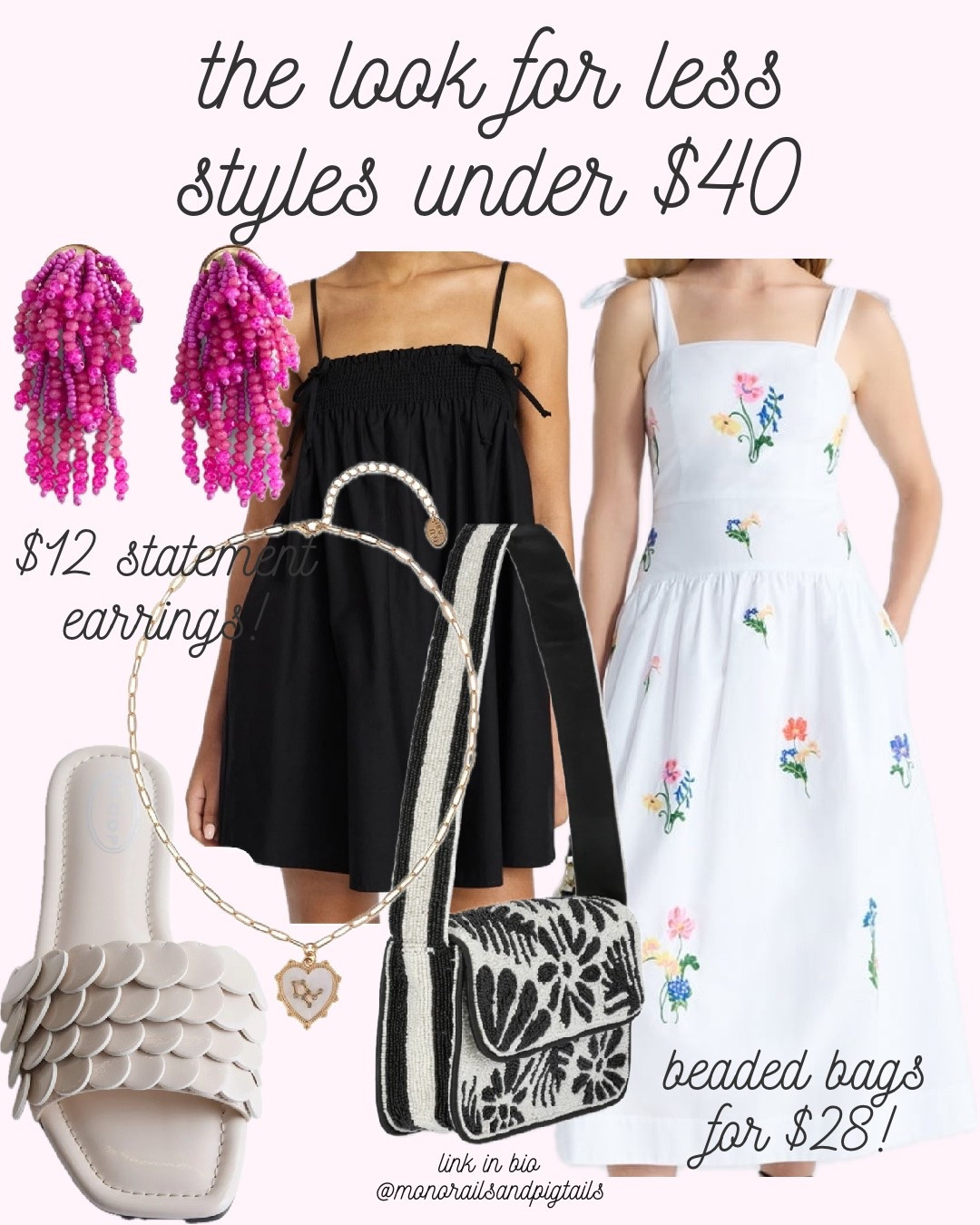 designer looks $$$$ for less than $40! I cannot get over how stunning these beaded bags are and they are $28– the white dress reminds me of HH!! soooo many fun and pretty finds for summer but on a budget!

summer style, vacation outfit, grandmillennial, look for less, beaded bags, Walmart, Walmart style

#LTKgrwm #LTKSaleAlert #LTKmomlife